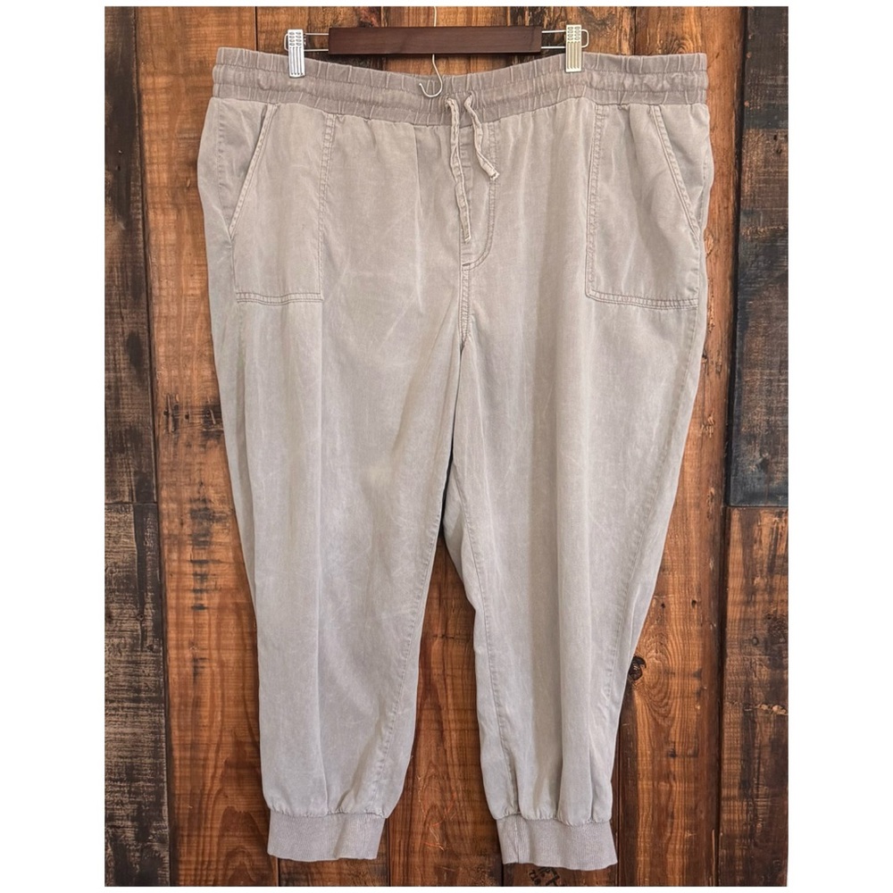Maurices Womens Gray Jogger Pants Cotton Drawstring Stretch Pull On Sz 22W